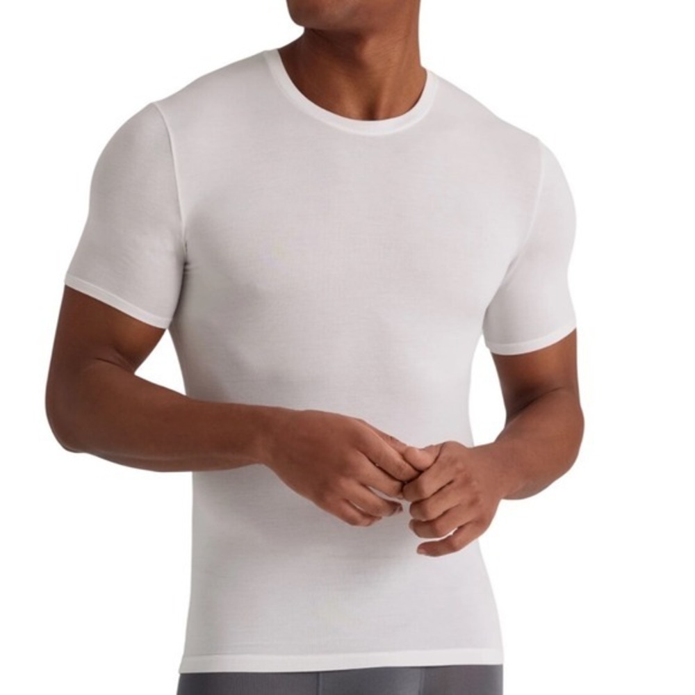 Tommy John Mens Second Skin Crew Neck Undershirt White‎ Micro Modal Size L 1940
